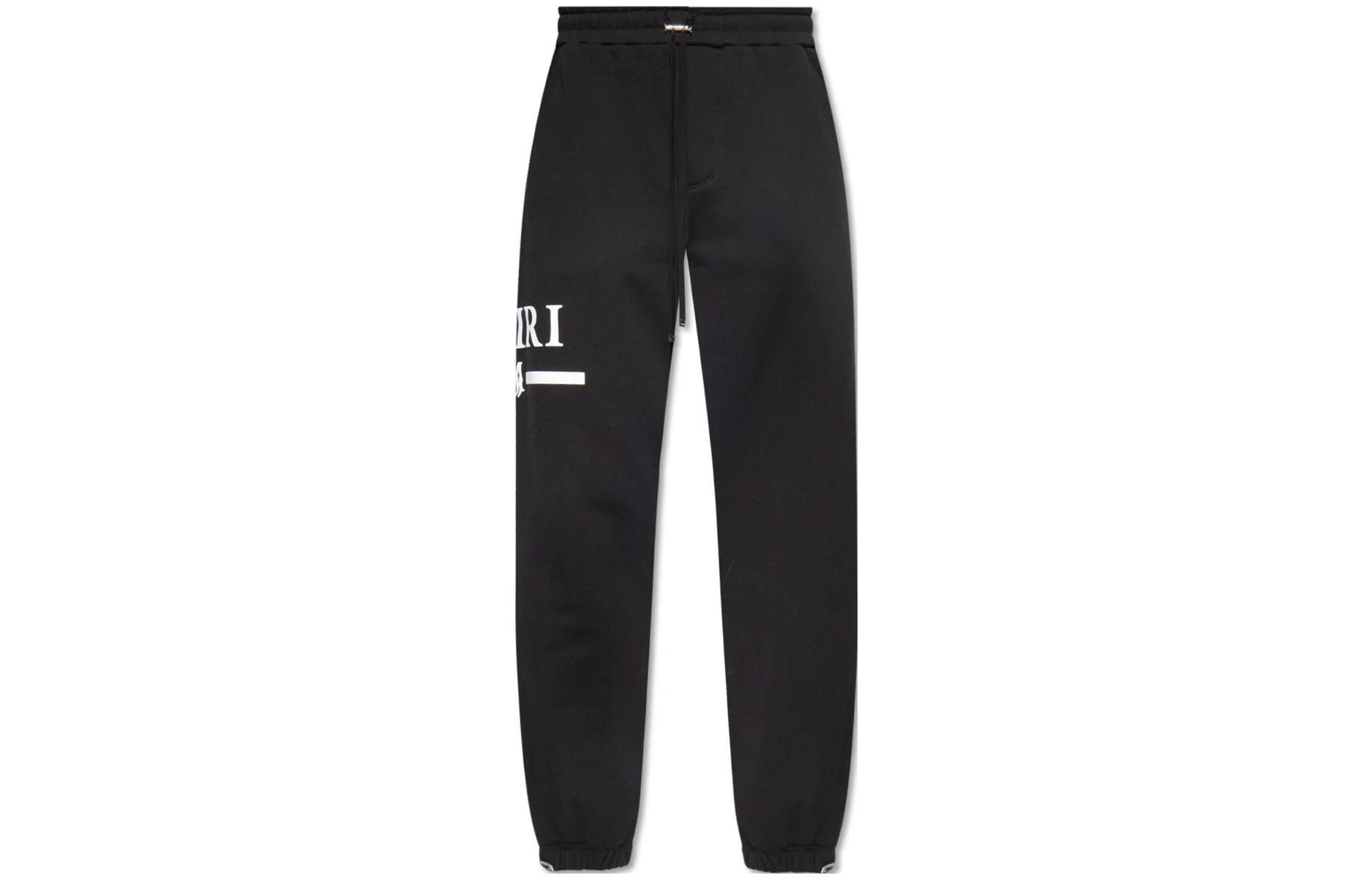 AMI PARIS FW23 Letter Print Tapered Drawstring Pants  Black PXMJL007-001