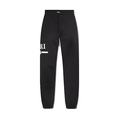 AMI PARIS FW23 Letter Print Tapered Drawstring Pants Black PXMJL007-001