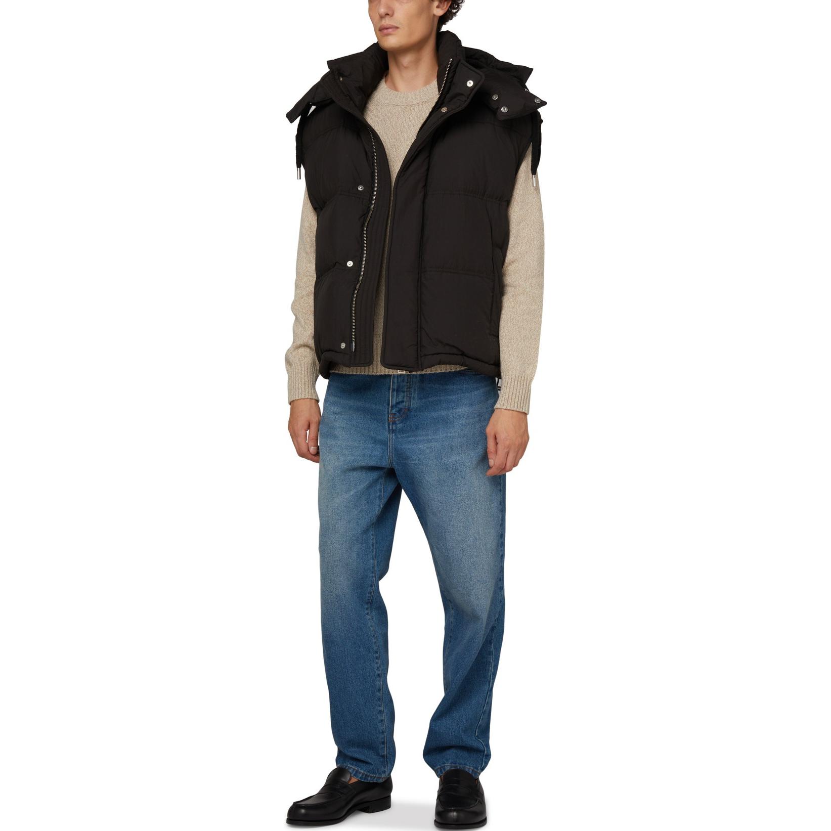 AMI PARIS FW23 Lightweight Down Vest Jacket Unisex Black UJK702PA0009-001 圖 4