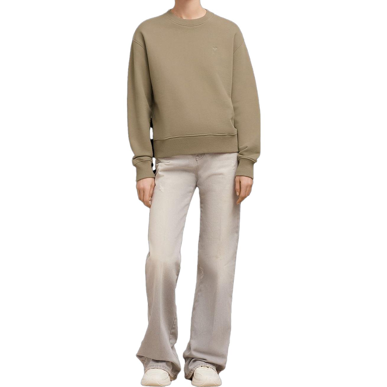 Lookbook AMI Paris FW23 橄欖綠繡心形標誌棉質衛衣 USW003730-281