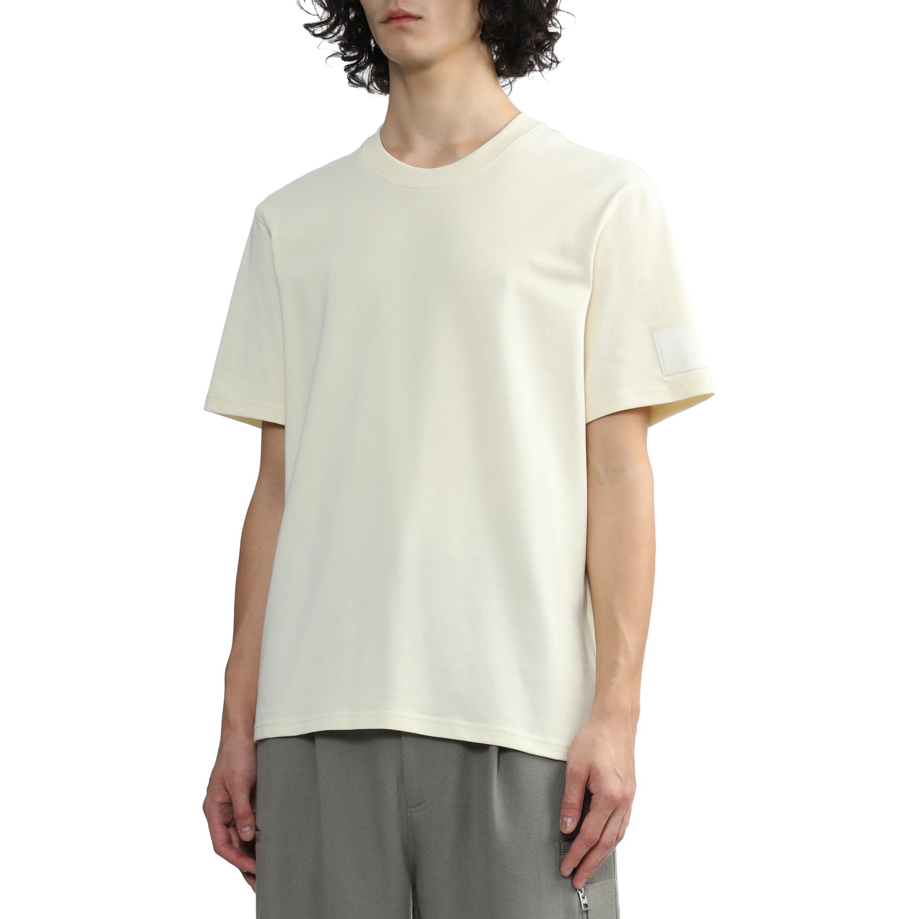 Purchase AMI Paris FW23 Patchwork Crewneck T-Shirt Lengan Pendek Gading Unisex UTS017.726-1