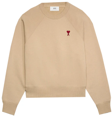 ami-paris-fw-23-red-heart-logo-raglan-cotton-crewneck-sweatshirt-champagne-unisex-usw-005747265