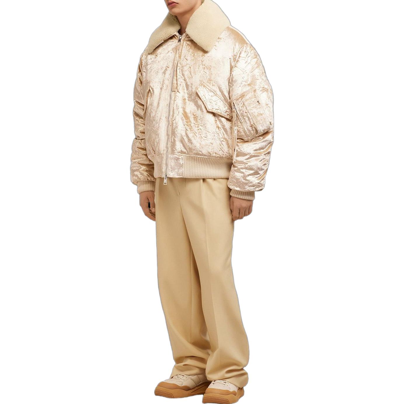 AMI Paris FW23 Relaxed Fit Solid Yellow Long Sleeve Jacket for Men. UJK025VI0008-265 圖 4