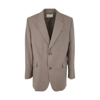 AMI PARIS FW23 Single-Breasted Jacket Gray Taupe HBV301WV0018281