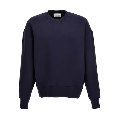 AMI PARIS FW23 Solid Color Casual Sweatshirt Blue - USW0177404-30