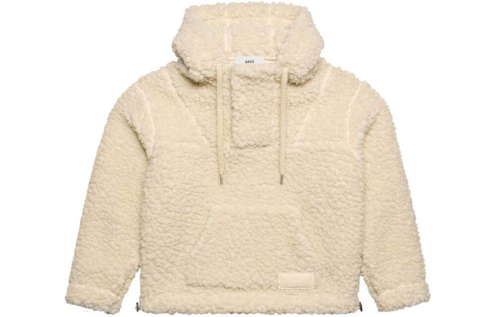 AMI PARIS FW23 Solid Pullover Hoodie Jacket Beige - Long Sleeve H23UJK227JE0037-187