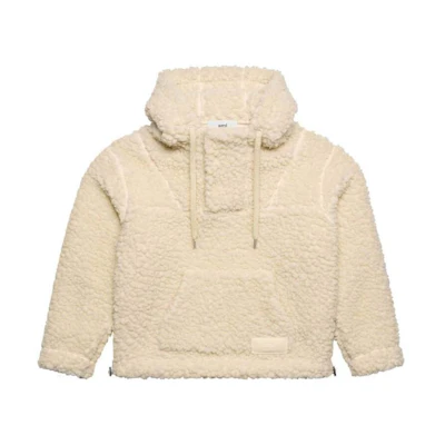 AMI PARIS FW23 Solid Pullover Hoodie Jacket Beige - Long Sleeve H23UJK227JE0037-187