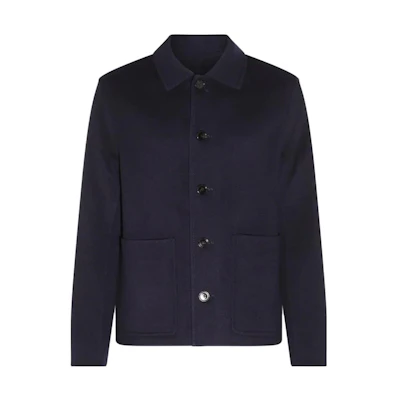 AMI PARIS FW23 Solid Single-Breasted Casual Jacket Deep Blue HJK200WV0022-430