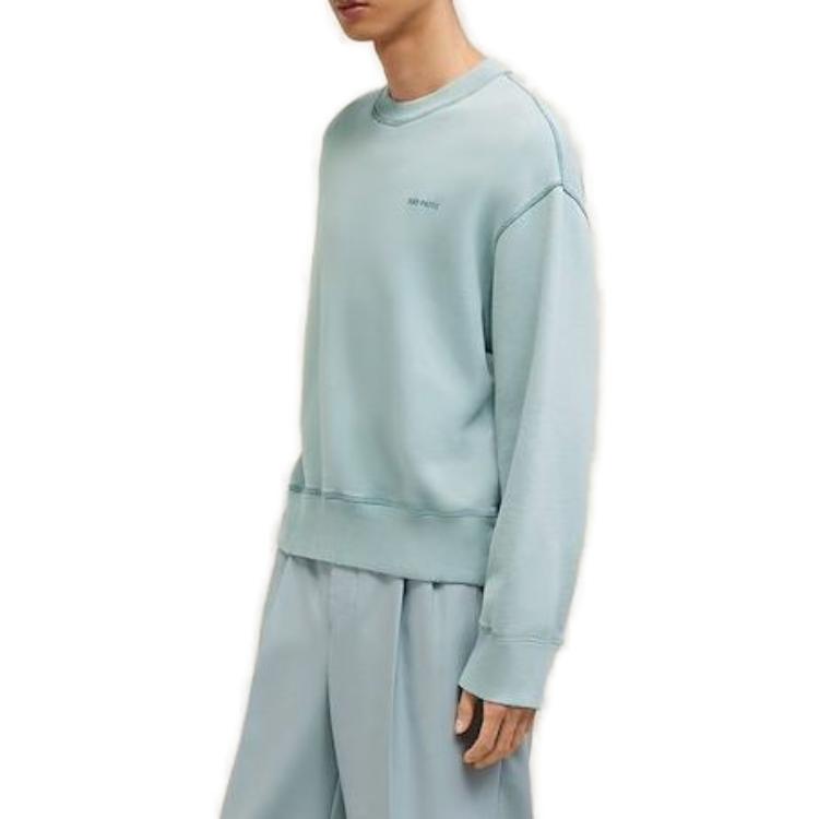 Purchase AMI PARIS FW23 Sudadera Casual Unisex de Algodón Lavado Azul. USW016JE0052468