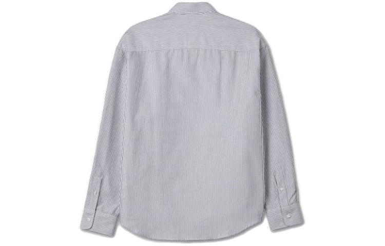 Lookbook AMI Paris FW23 男女灰色條紋襯衫紅色愛心刺繡款式 BFUSH130CO0021-039