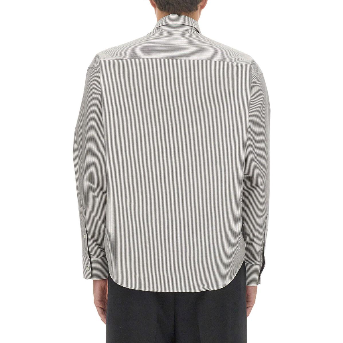 Purchase AMI Paris FW23 男女灰色條紋襯衫紅色愛心刺繡款式 BFUSH130CO0021-039