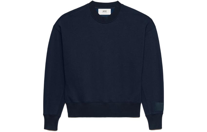 AMI PARIS FW23 Unisex Oversized Cotton Long-Sleeve Sweatshirt in Sky Blue USW0177402-430