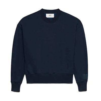 AMI PARIS FW23 Unisex Oversized Cotton Long-Sleeve Sweatshirt in Sky Blue USW0177402-430