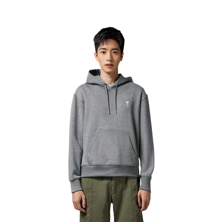 AMI Paris FW23 Unisex Oversized Relaxed Cotton Long Sleeve Sweatshirt Grey. USW2037302-055 圖 6