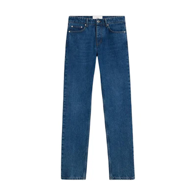 AMI Paris FW24 Relaxed Straight Jeans Vintage Blue Casual Wear HTR001DE0031-480