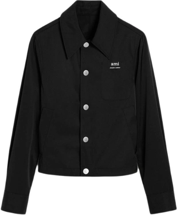 ami-paris-fw-24-black-nylon-button-up-outdoor-jacket-unisex-with-logo-design-ujk-242-pa-0007-001