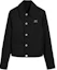 Order AMI PARIS FW24 黑色尼龙扣式户外夹克 男女同款 带标志设计 UJK242PA0007-001