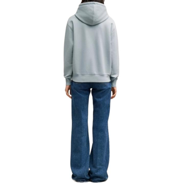 AMI PARIS FW24 Blue-Grey Heart Embroidered Cotton Hoodie Unisex USW235730-4012 圖 6