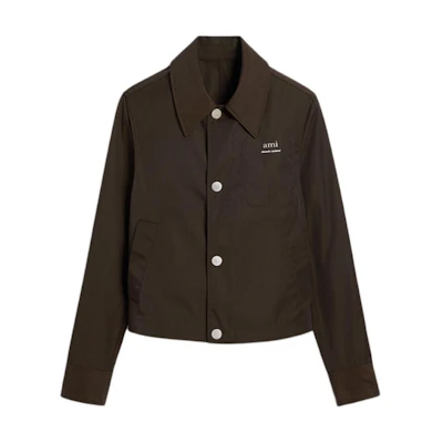 AMI PARIS FW24 Brown Nylon Button-Up Outdoor Jacket Unisex UJK242PA0007-221