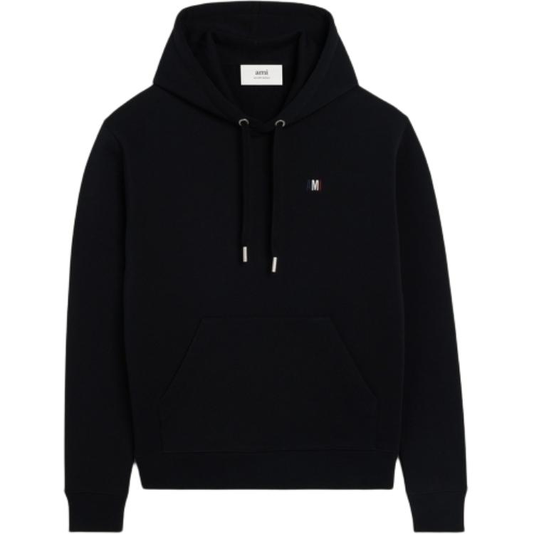 AMI PARIS FW24 France Capsule Hoodie Oversized Pullover Black SPUSW229730-001