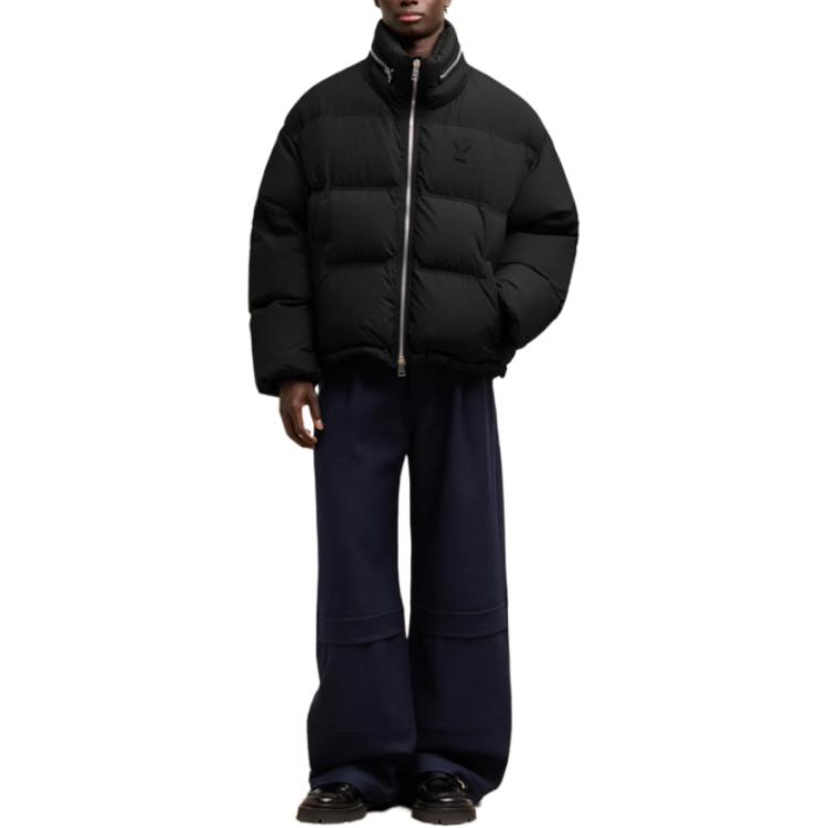AMI Paris FW24 Heart Zip Oversized Puffer Jacket  Black HJK403PA0009-001 圖 3