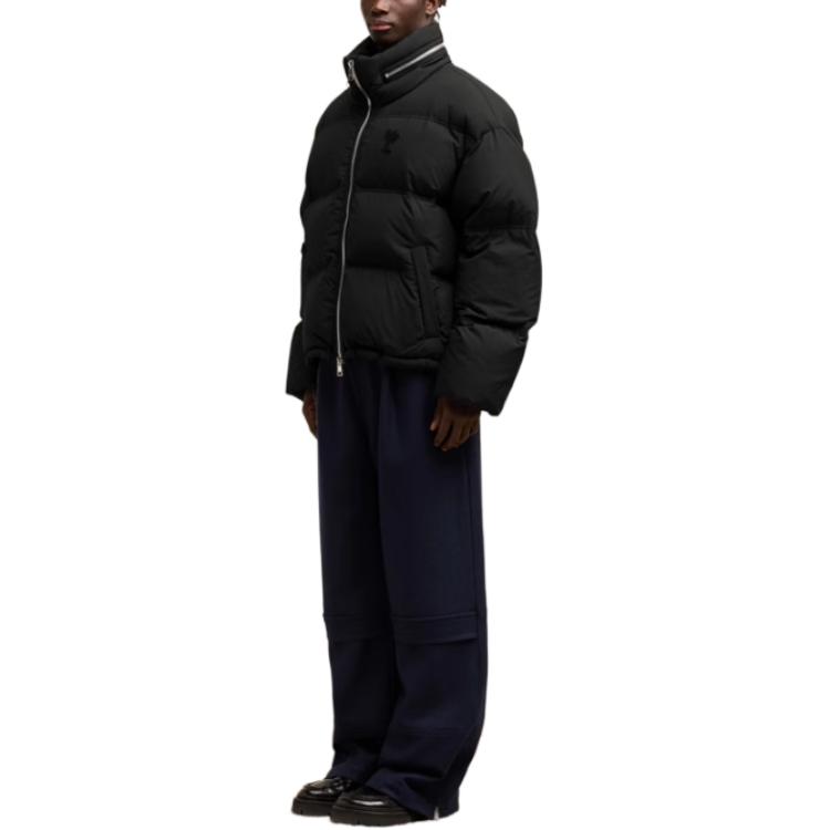 AMI Paris FW24 Heart Zip Oversized Puffer Jacket  Black HJK403PA0009-001 圖 5