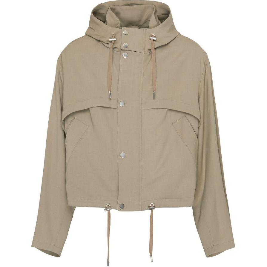 AMI PARIS FW24 Oversized Hooded Zip Jacket in Light Grayish Brown POIZON240606434