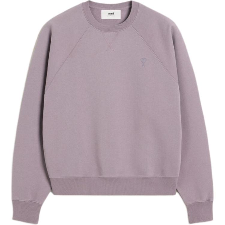 AMI PARIS FW24 Purple Heart Logo Unisex Oversized Crewneck Pullover USW040JE0091-504