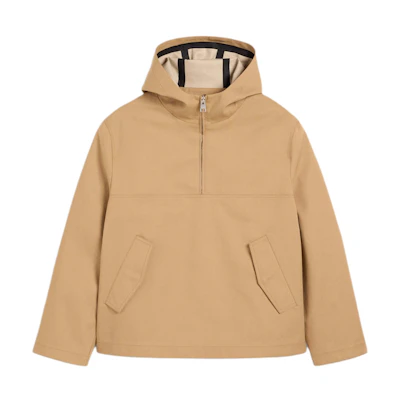 AMI PARIS FW24 Solid Color Half-Zip Hoodie Jacket Unisex Light Beige UJK104CO0081-998