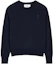 Buy アミ パリ FW24 ハート刺繍入りラグランセーター ネイビーブルー メンズウェア HKS041KN0039-430
