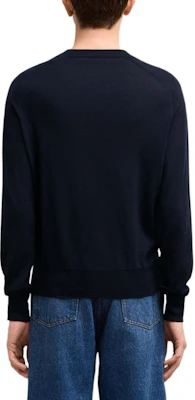 アミ パリ FW24 ハート刺繍入りラグランセーター ネイビーブルー メンズウェア HKS041KN0039-430 Lookbook アミ パリ FW24 ハート刺繍入りラグランセーター ネイビーブルー メンズウェア HKS041KN0039-430