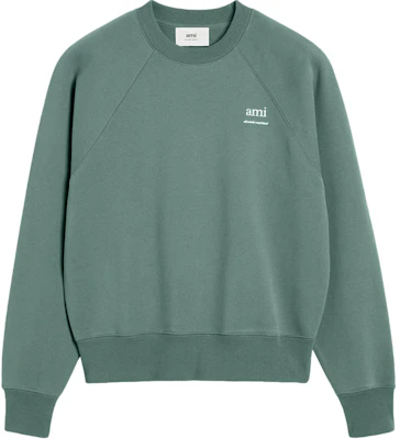 AMI PARIS FW24 Unisex Green Crewneck Sweatshirt with Logo Pattern USW024747-GREEN Buy AMI PARIS FW24 Unisex Green Crewneck Sweatshirt with Logo Pattern USW024747-GREEN