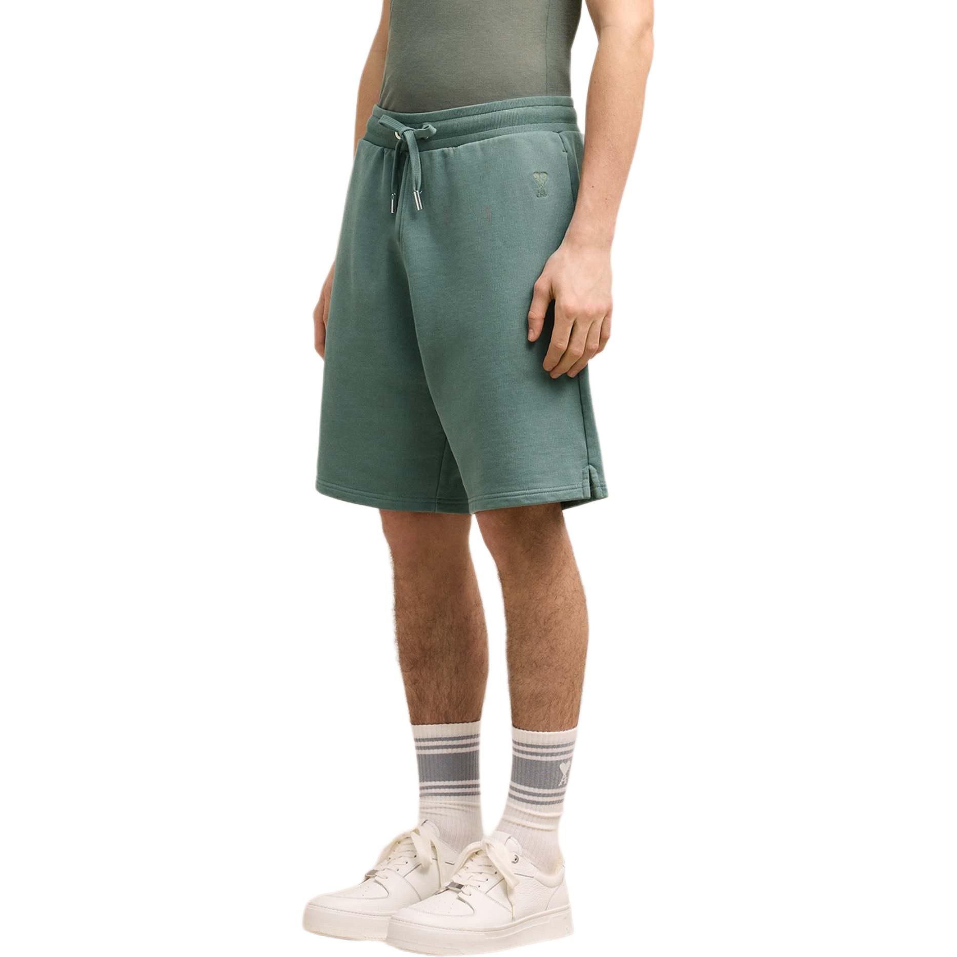 Purchase AMI Paris FW24男女同款纯色休闲系带短裤 浅绿色. USO640JE0091-4013