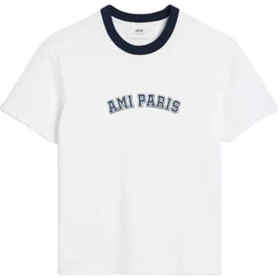 Camiseta Unisex AMI PARIS FW24 Blanca de Manga Corta con Ribetes en Contraste. UTS047724-100 Buy Camiseta Unisex AMI PARIS FW24 Blanca de Manga Corta con Ribetes en Contraste. UTS047724-100