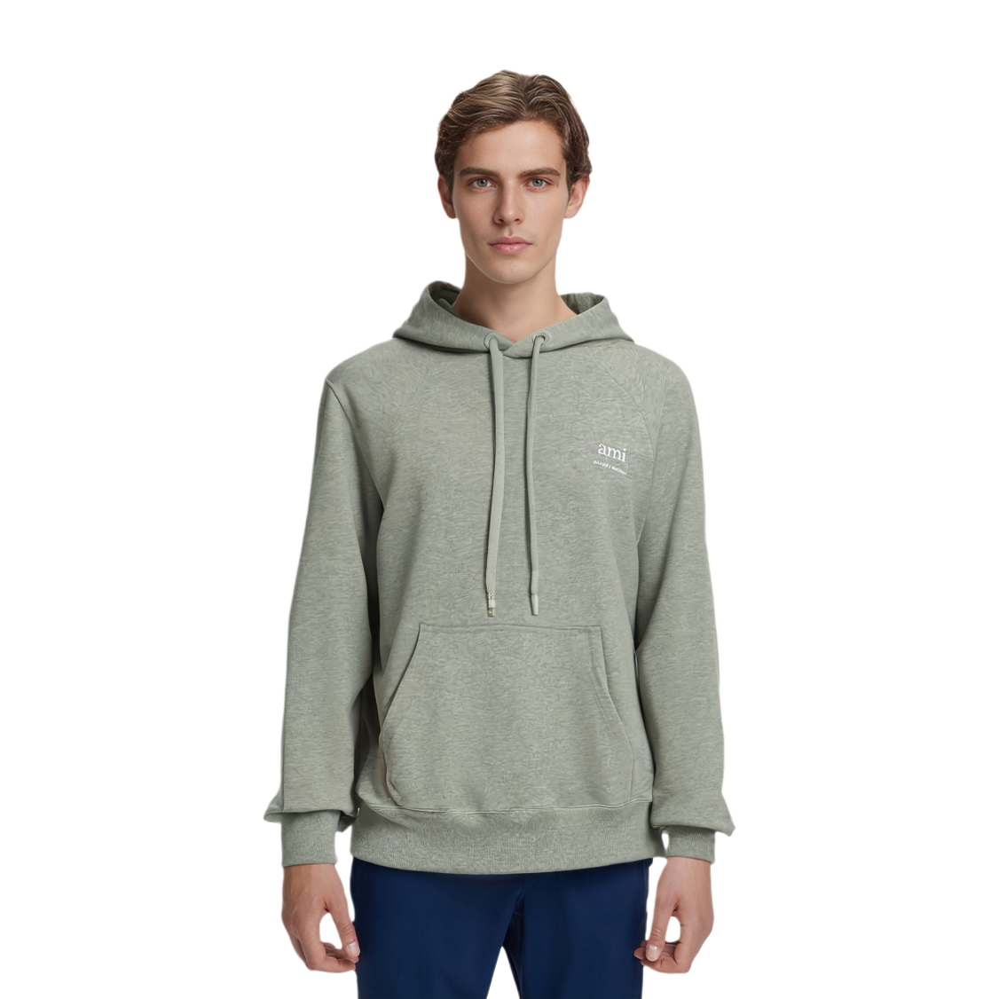 AMI PARIS Grey  Hoodie with Letter Logo Long-Sleeve Pullover Design USW2247470-951 圖 4