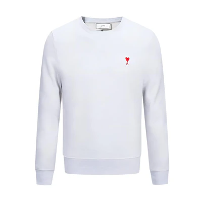 AMI PARIS Grey Sweatshirt with Heart Logo Crewneck Long Sleeve E18J007730-055