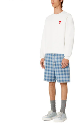 AMI PARIS 愛心刺繡圓領復古衛衣 男女同款 自然白 USW004747-175 Purchase AMI PARIS 愛心刺繡圓領復古衛衣 男女同款 自然白 USW004747-175