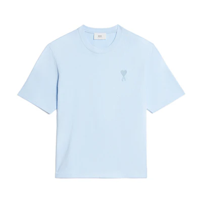 AMI Paris Heart Embroidered Unisex T-Shirt Short Sleeve Crewneck. UTS004726-464