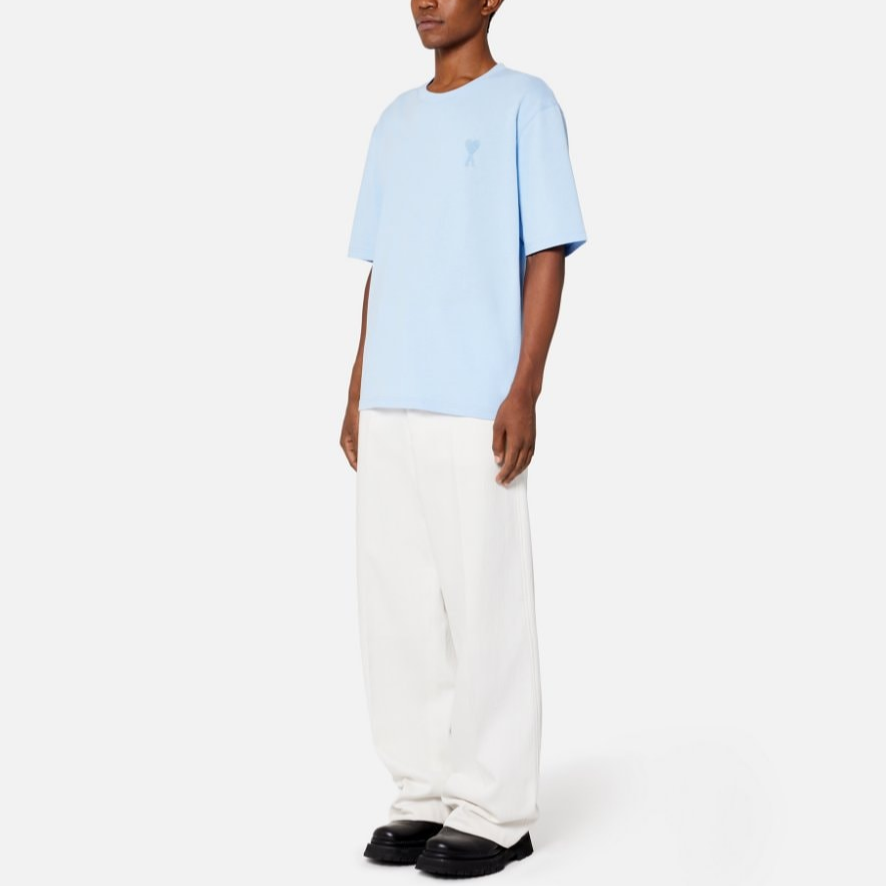 Sizing AMI Paris 愛心刺繡男女短袖圓領T恤 UTS004726-464