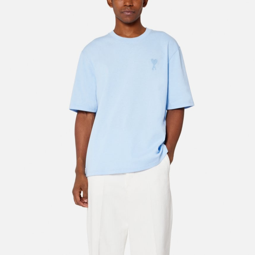 Cheap AMI Paris 愛心刺繡男女短袖圓領T恤 UTS004726-464