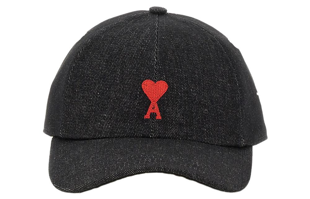 AMI Paris Heart Logo Black Cap  Fashion Casual Baseball Hat UCP213611031