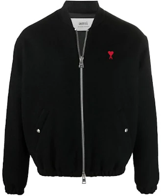 AMI PARIS Jaket Bomber Hitam Logo Hati H21HOW023-260001 Buy AMI PARIS Jaket Bomber Hitam Logo Hati H21HOW023-260001