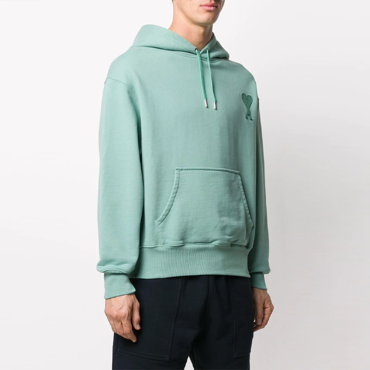 AMI Paris Heart Logo Classic Pullover Sweatshirt Unisex Green. E21HJ058747 圖 3