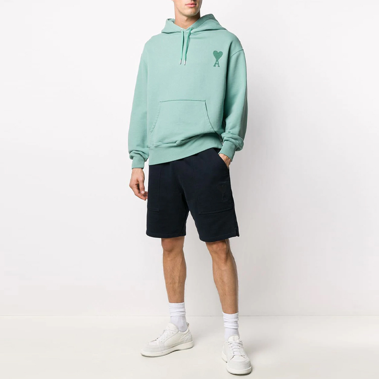 AMI Paris Heart Logo Classic Pullover Sweatshirt Unisex Green. E21HJ058747 圖 5