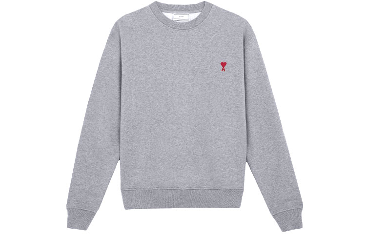 AMI PARIS Heart Logo Embroidered Crewneck Sweatshirt Grey . A21HJ007730-055 圖 2