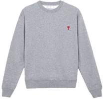 Order AMI PARIS Heart Logo Embroidered Crewneck Sweatshirt Grey . A21HJ007730-055