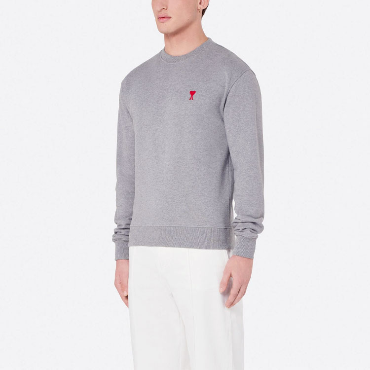 AMI PARIS Heart Logo Embroidered Crewneck Sweatshirt Grey . A21HJ007730-055 圖 4