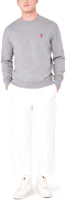 Purchase AMI PARIS Heart Logo Embroidered Crewneck Sweatshirt Grey . A21HJ007730-055
