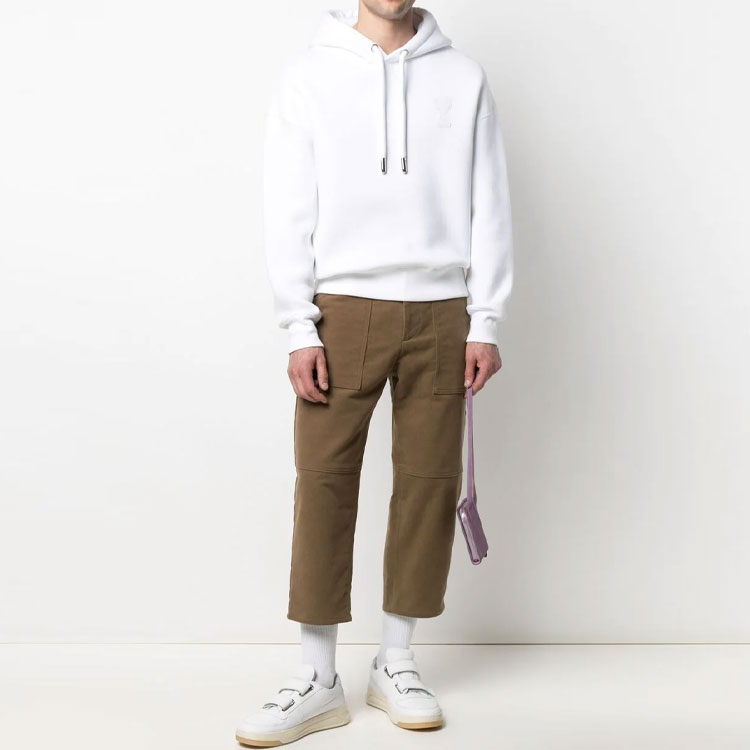 AMI PARIS Heart Logo Patch Hoodie  White H21HJ067749-100 圖 3