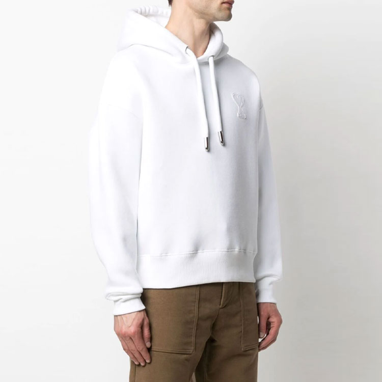 AMI PARIS Heart Logo Patch Hoodie  White H21HJ067749-100 圖 5